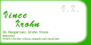 vince krohn business card